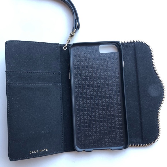 Rebecca Minkoff Folio Wallet Iphone 6/6s Plus Black Floral Multicolor Wristlet - Picture 4 of 12